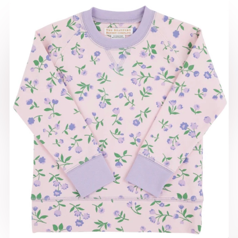 The Beaufort Bonnet Company Cassidy Comfy Crewneck - Tuxedo Park Tulip